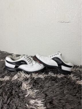 FootJoy GreenJoys Men 8 M 48384 White Black Saddle Spiked Golf Shoes Sneakers